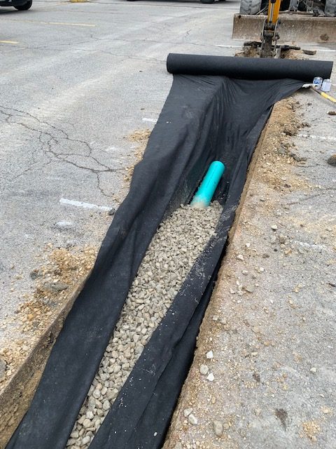 French drain progress in Ellisville